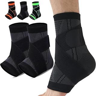 Recover X Ankle Sleeve - AsoIeo Ankle Brace Foot & Heel Wrap for Kids Youth (Black - TWO PACK)