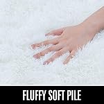 Homore Luxury Fluffy Area Rug Modern Shag Rugs for Bedroom Living Room, Super Soft and Comfy Carpet, Cute Carpets for Kids Children Girls Home Decor,Cream White,4x5.9 Feet