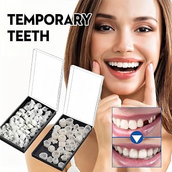 Dental Temporary Tooth Cap Crown Repair Kit,Dental Crowns & Filling Cap Beads for Front/Back Teeth,DIY Denture Repair for Broken Teeth,Chipped Tooth & Crown Repair at Home(70 Pcs Front & 50 Pcs Back)