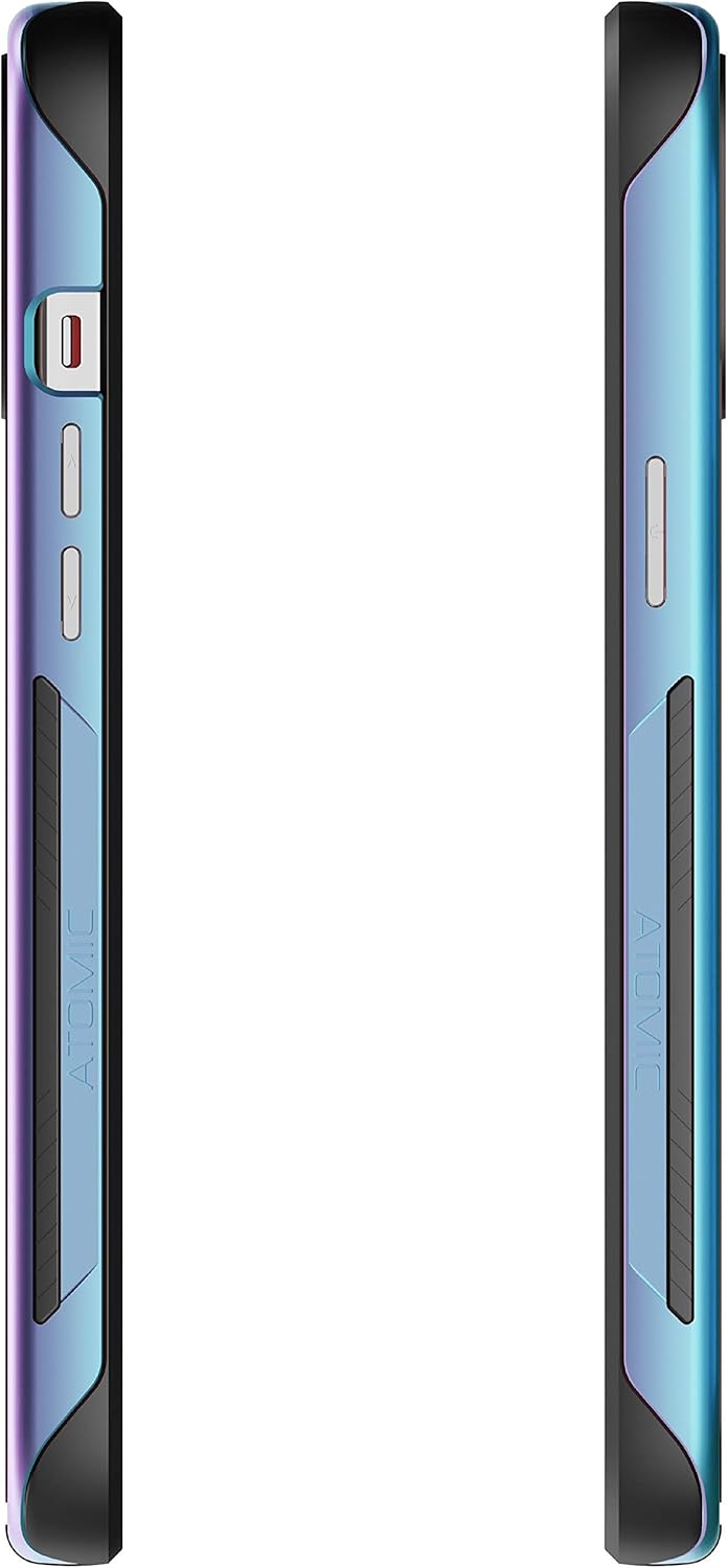 Atomic Slim iPhone 12 Pro Max用ケース 保護メタルバンパー付き 超タフで軽量なミリタリー 【アジサイ】
