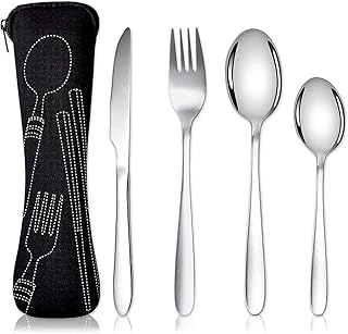 YelaJoy 5 Pack Cutlery Set with Portable Pouch Case