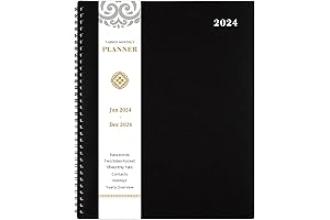 Monthly Planner 2024: Schedule Organizer & Daily Weekly Planner with Tabs, Pocket...