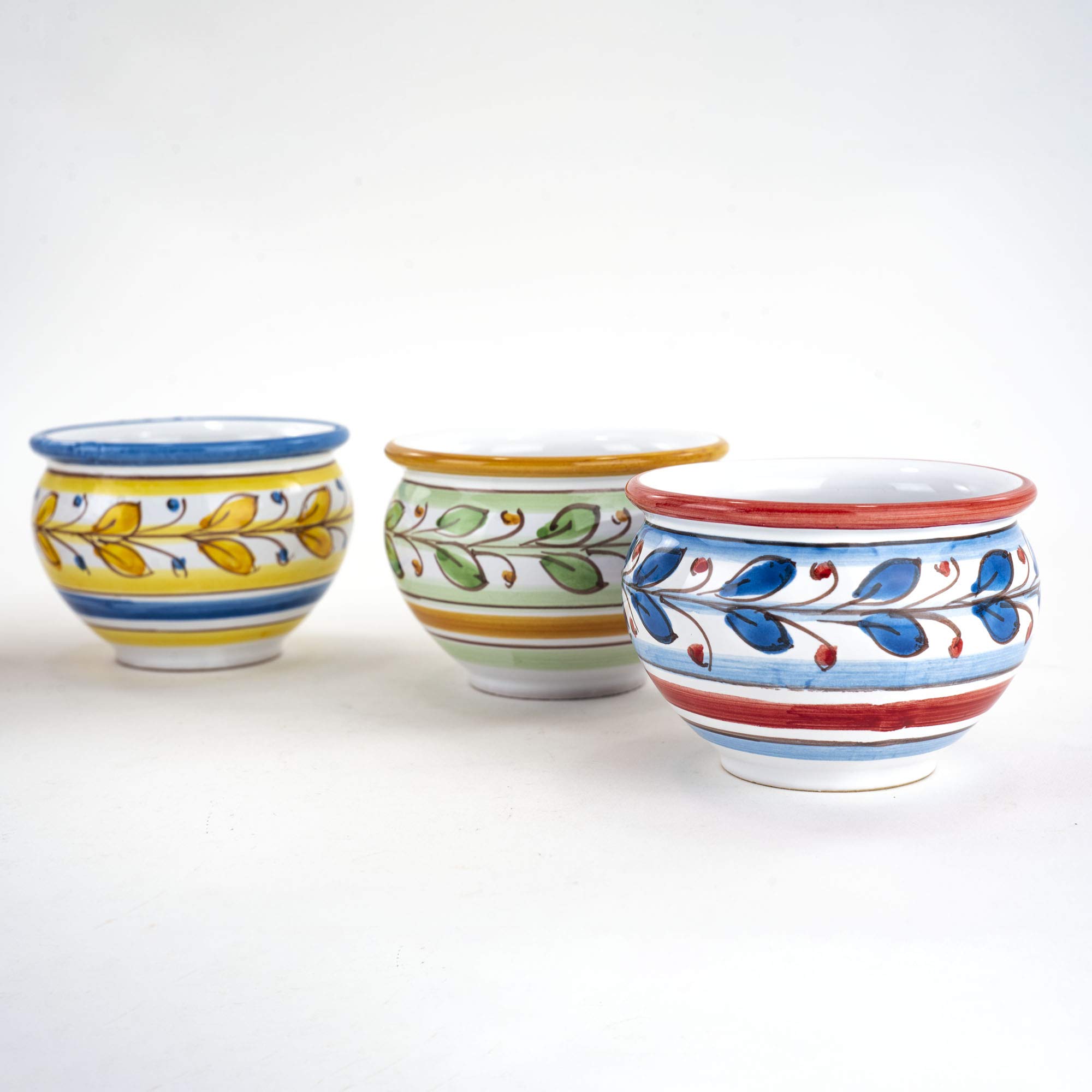 CEAR ceramiche - Set 5 vasetti siciliani in Ceramica di Caltagirone Fatto a Mano