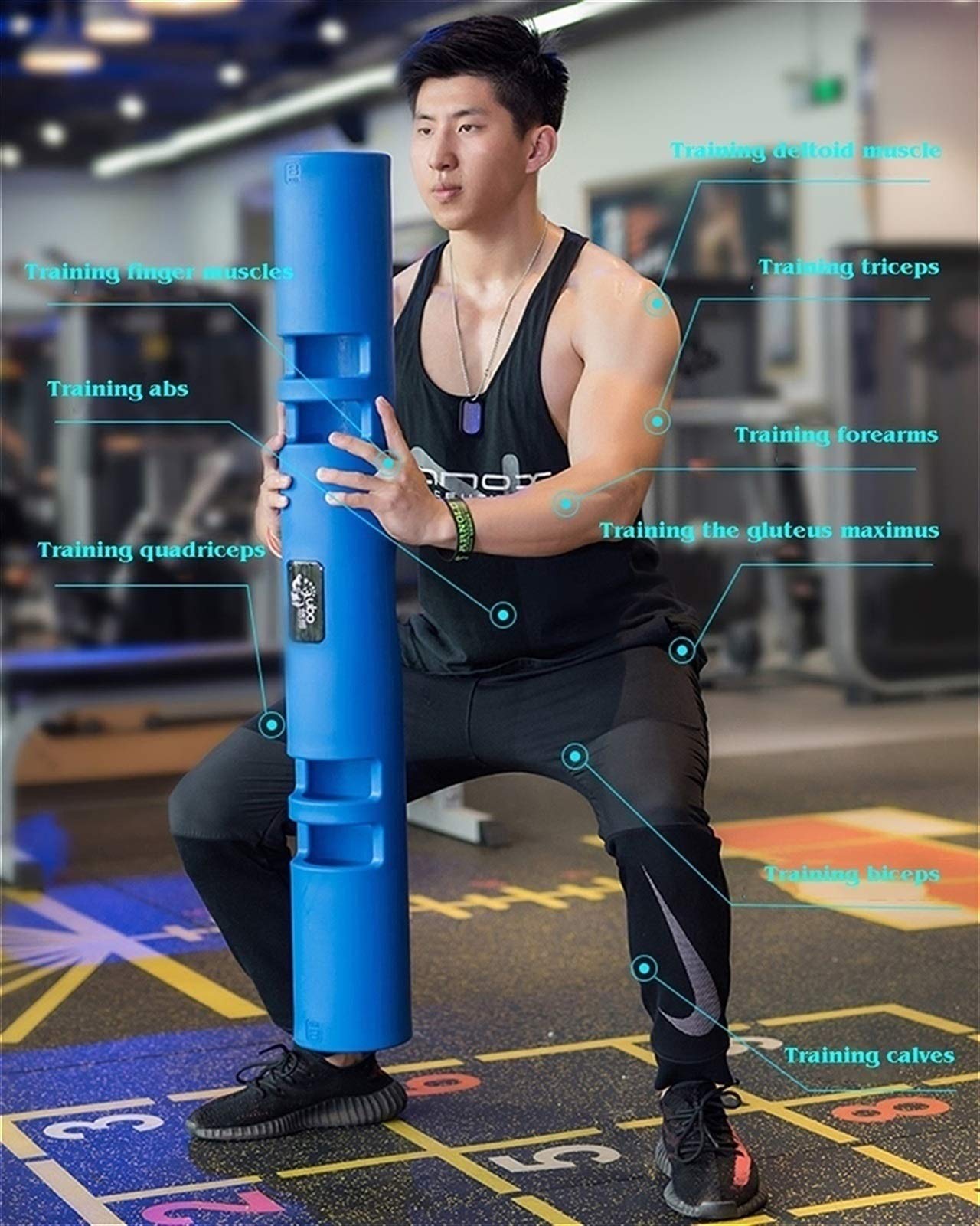 Tubo de resistencia de fitness para entrenamiento de fuerza, ejercicio con