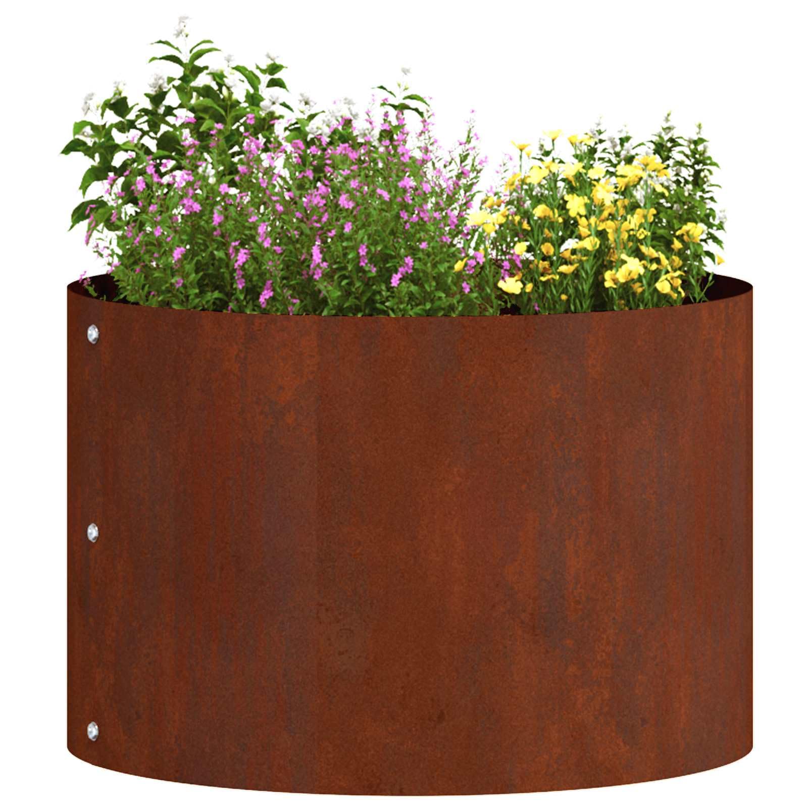 vidaXL Planter Ring 5 pcs Brown 30 x 30 x 20 cm Weathering Steel, Round Steel Planter, Modern Outdoor Decor, Sculptural Garden Frame, Minimalist Ring for Contemporary Design