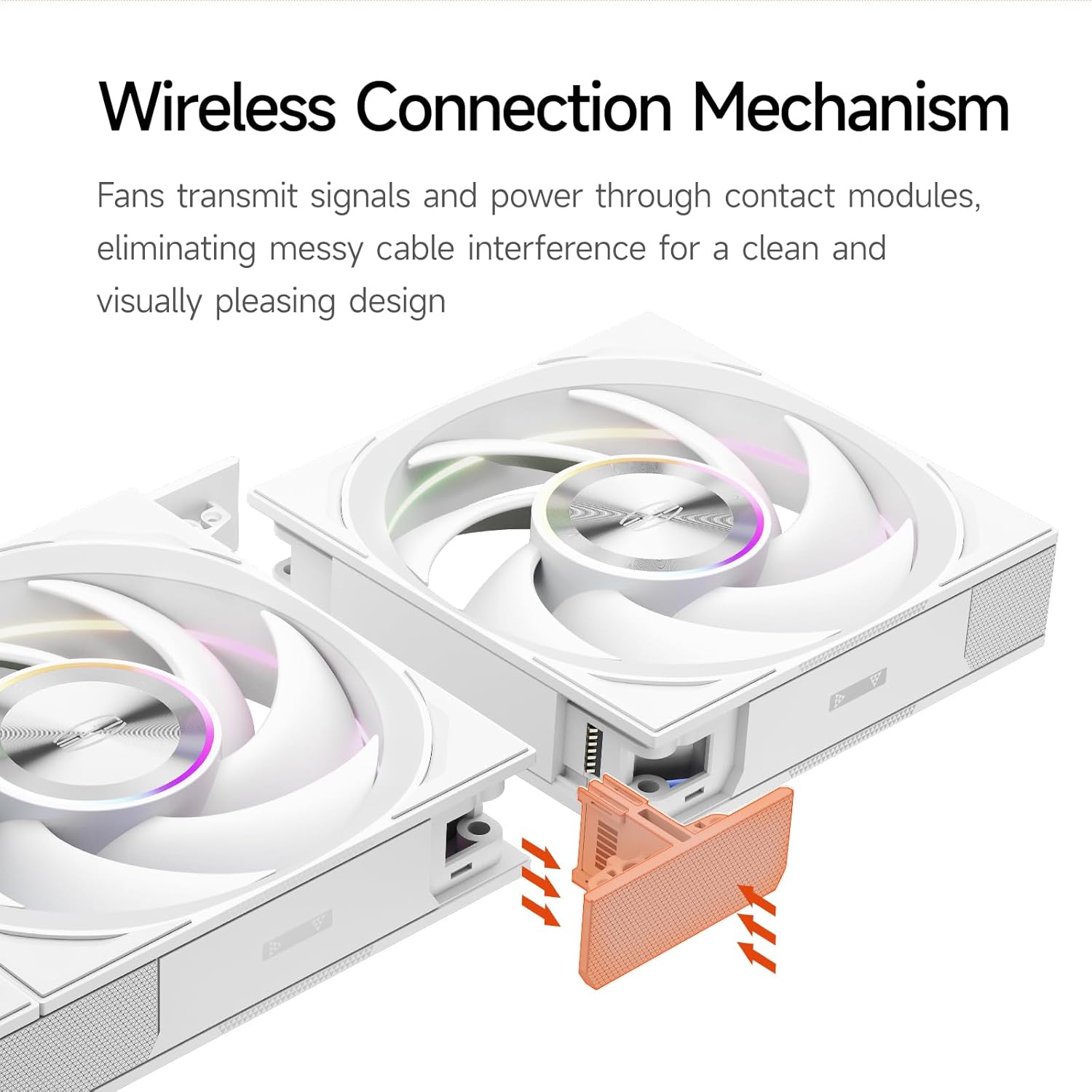 PCCOOLER 120mm PWM Case Fan, Dual Halo Lighting, Wireless Connection Design, Dual Ball Bearing, High Static Pressure, 5V 3-Pin Sync, Single Fan (F7 X120 ARGB White)