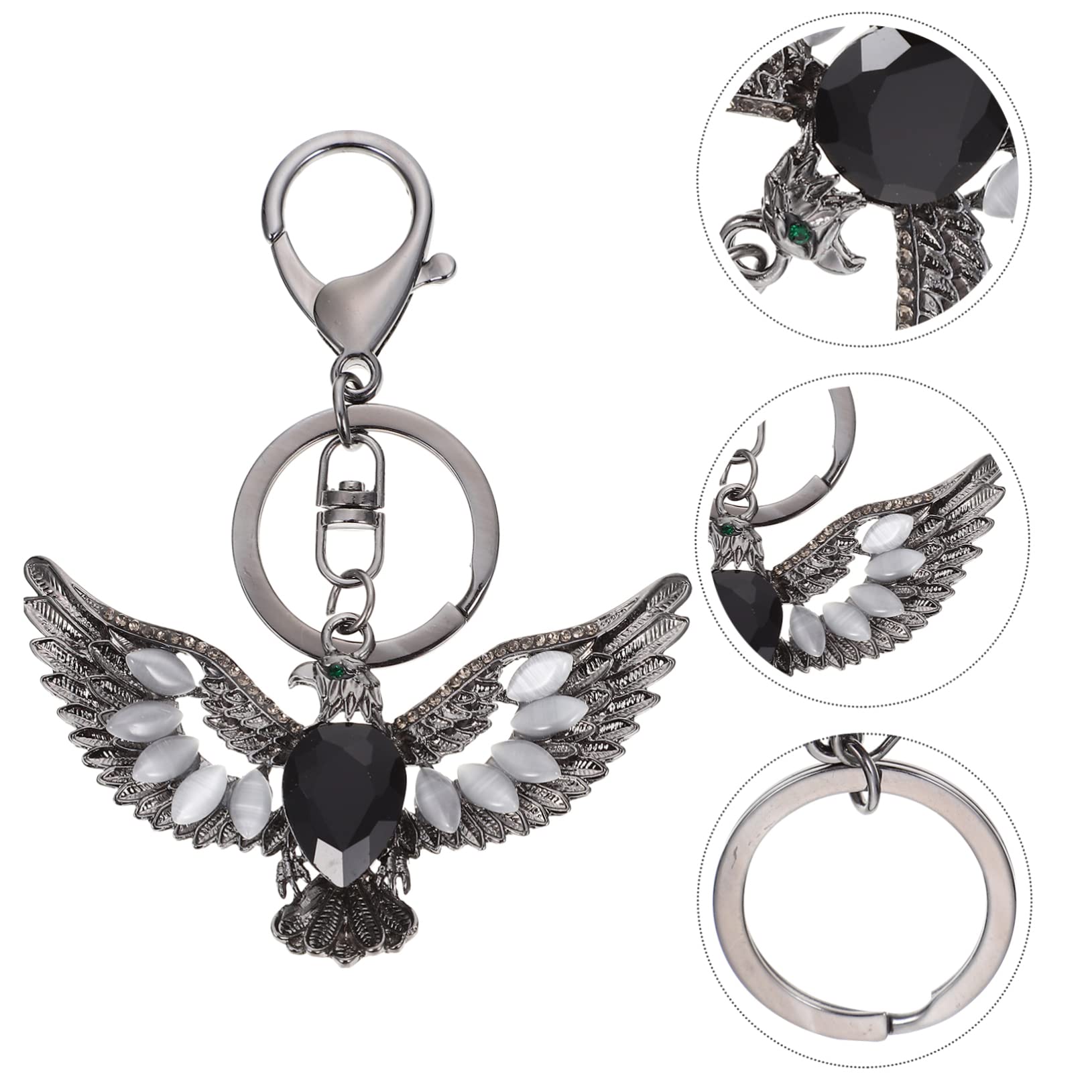 SHERCHPRY 2 llaveros colgantes con diamantes de imitación, llavero pequeño de águila para regalo, llavero decorativo