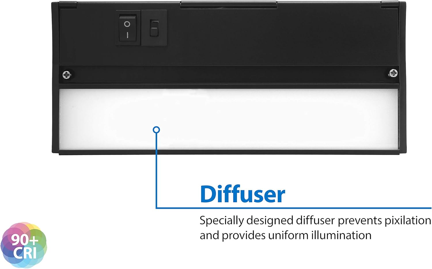 NUC-5 Series 8-inch Black Selectable LED Under Cabinet Light (NUC508SBK