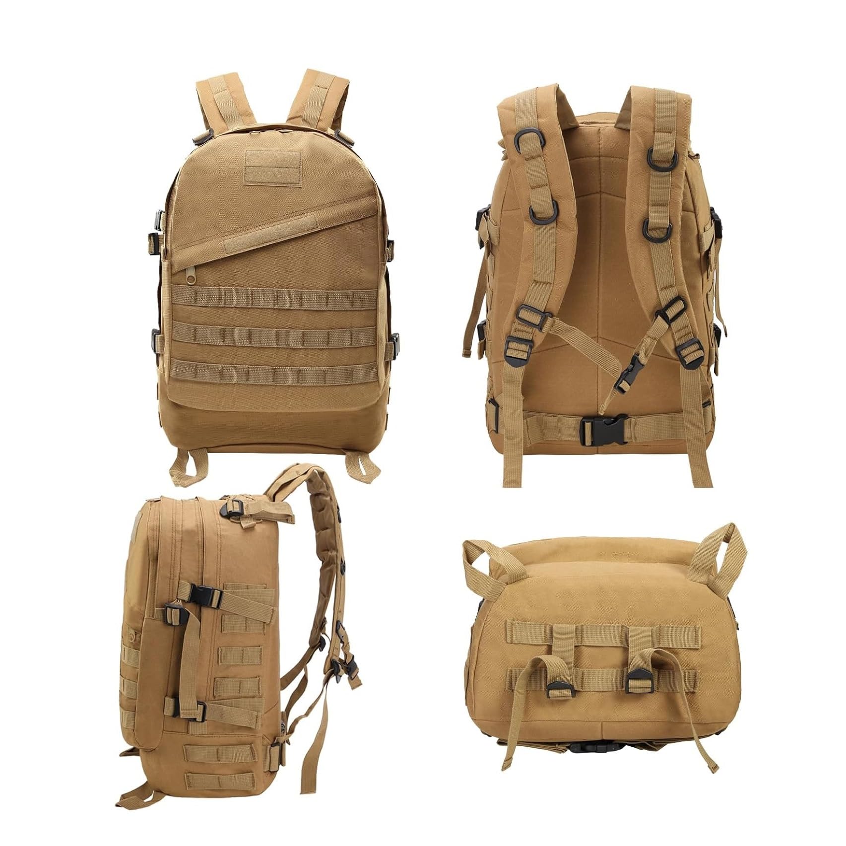 Outdoor Hiking 40l Wodoodporny Plecak Wojskowy Taktyczny, Army 3 Days Assault Pack Bug Out Bag Wodoodporny I Ciężki, Do Biwakowania, Podróżowania, Jazdy Na Rowerze I Jazdy Na Rowerze(Green)