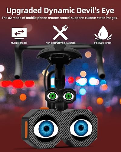 Miniatura 2 de Demon Eyes - Luz trasera para bicicleta, luces traseras programables impermeables con 82 preajustes, lámpara trasera LED recargable USB-C para