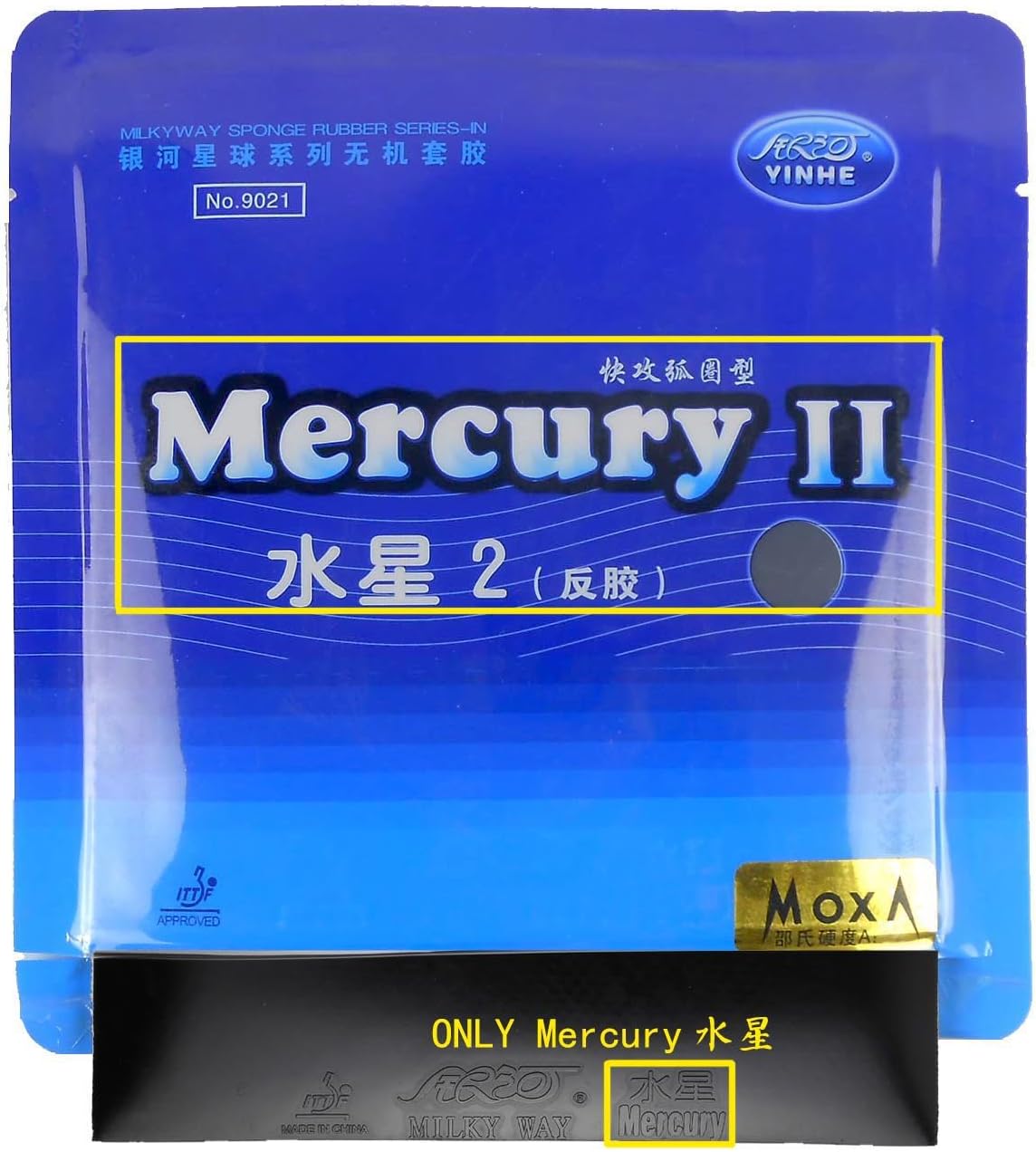 Galaxy Mercury.13 Blade with 2X Mercury II Rubbers for a Table Tennis PingPong Racket Shakehand Long FL