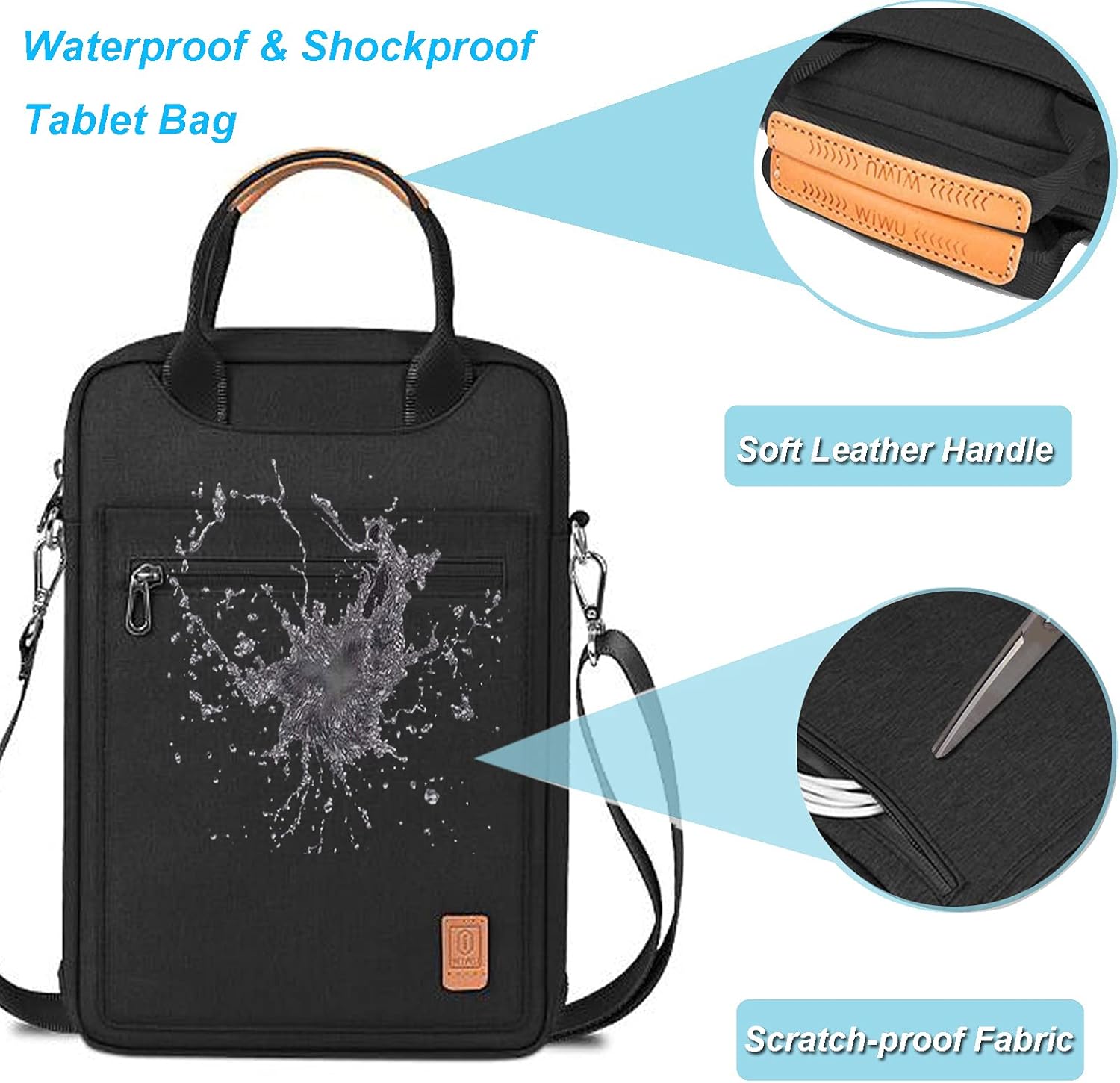 Tablet Sleeve 11 Inch Briefcase Laptop Shoulder Bag Waterproof Tablet Bag Handbag Protective Carrying Case for iPad Air 10.5" iPad Pro 11" 9.7 " iPad 10 Inch Surface Go Samsung Galaxy Tab A 10.1 Black : Electronics