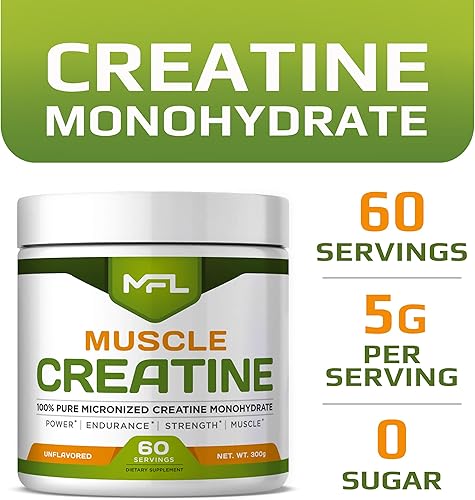Miniatura 2 de Monohidrato de creatina micronizada MFL | 0.18 oz por porción | | | Creatina 100% pura | Sin OMG | 60 porciones