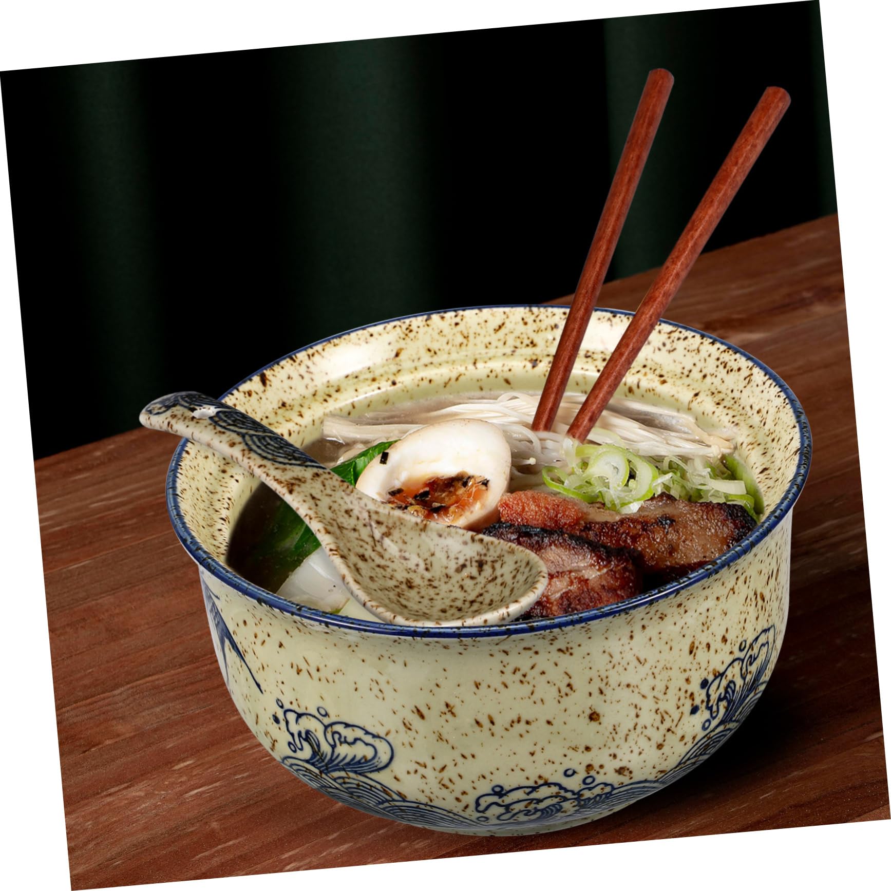 1satz Ramen Schüssel Set Mit Deckel Keramik Schüssel Essstäbchen Und Für Suppen Und Instant-nudeln Design Für Zuhause Und