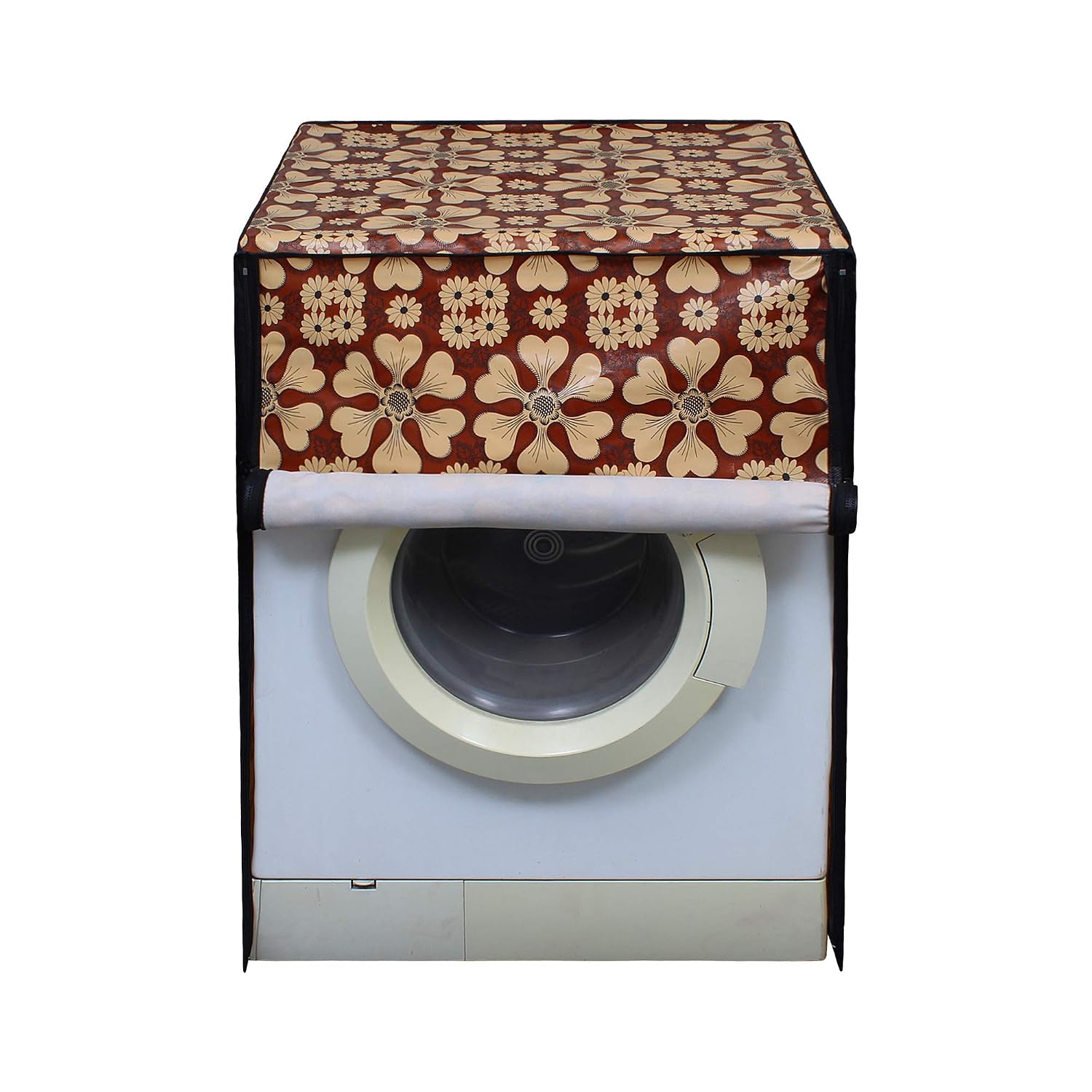 Lithara Waterproof Front Load Washing Machine Cover For 5 Kg, 5.2 Kg, 5.5 Kg (Design_62)