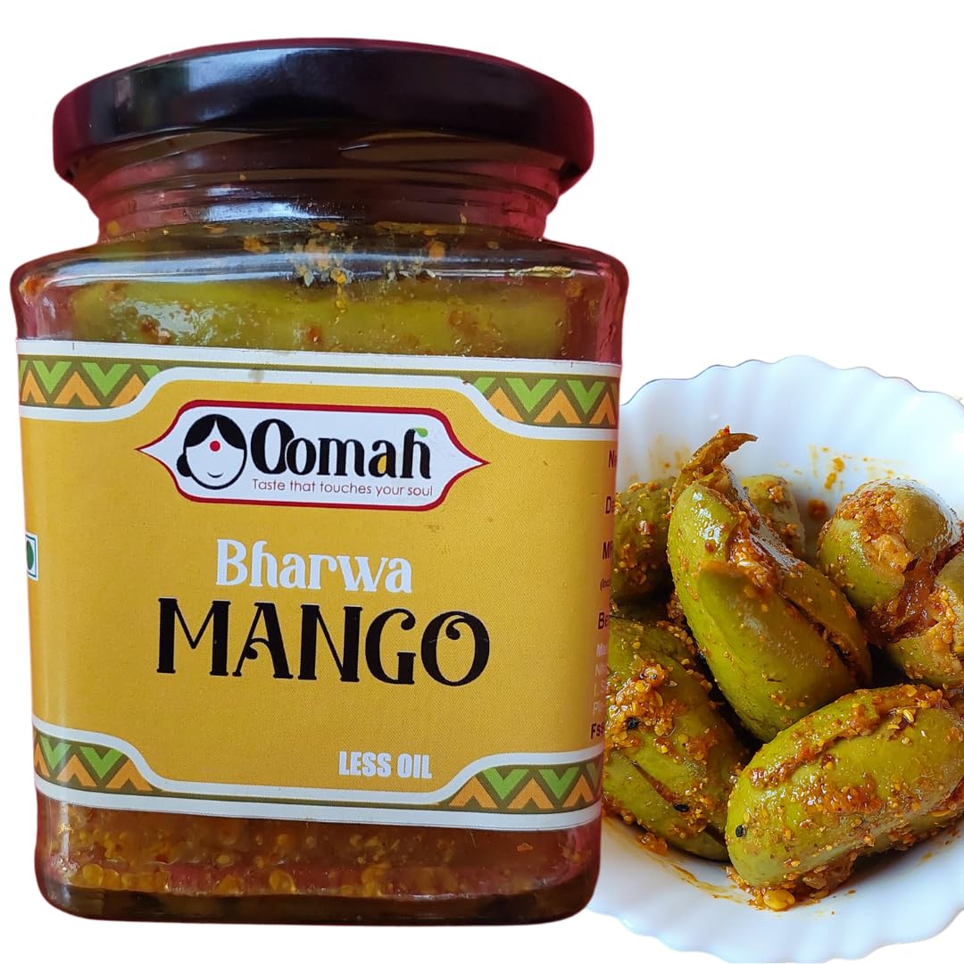 Oomah Foods Bharwa Mango Pickle | 200 gms | Stuffed baby Mangoes | Handmade Aam ka Achar | No Added Preservative | No Artificial Colour and Flavour | Tangy & Spicy | Coldpressed Mustard Oil | Rock salt & Sea salt | Freshly Roasted Spices (B0C8DL35NN) Amazon Price History, Amazon Price Tracker