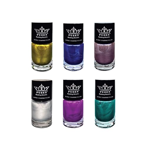 PUEEN Rocking Metallic Stamping Nail Polish Set of 6