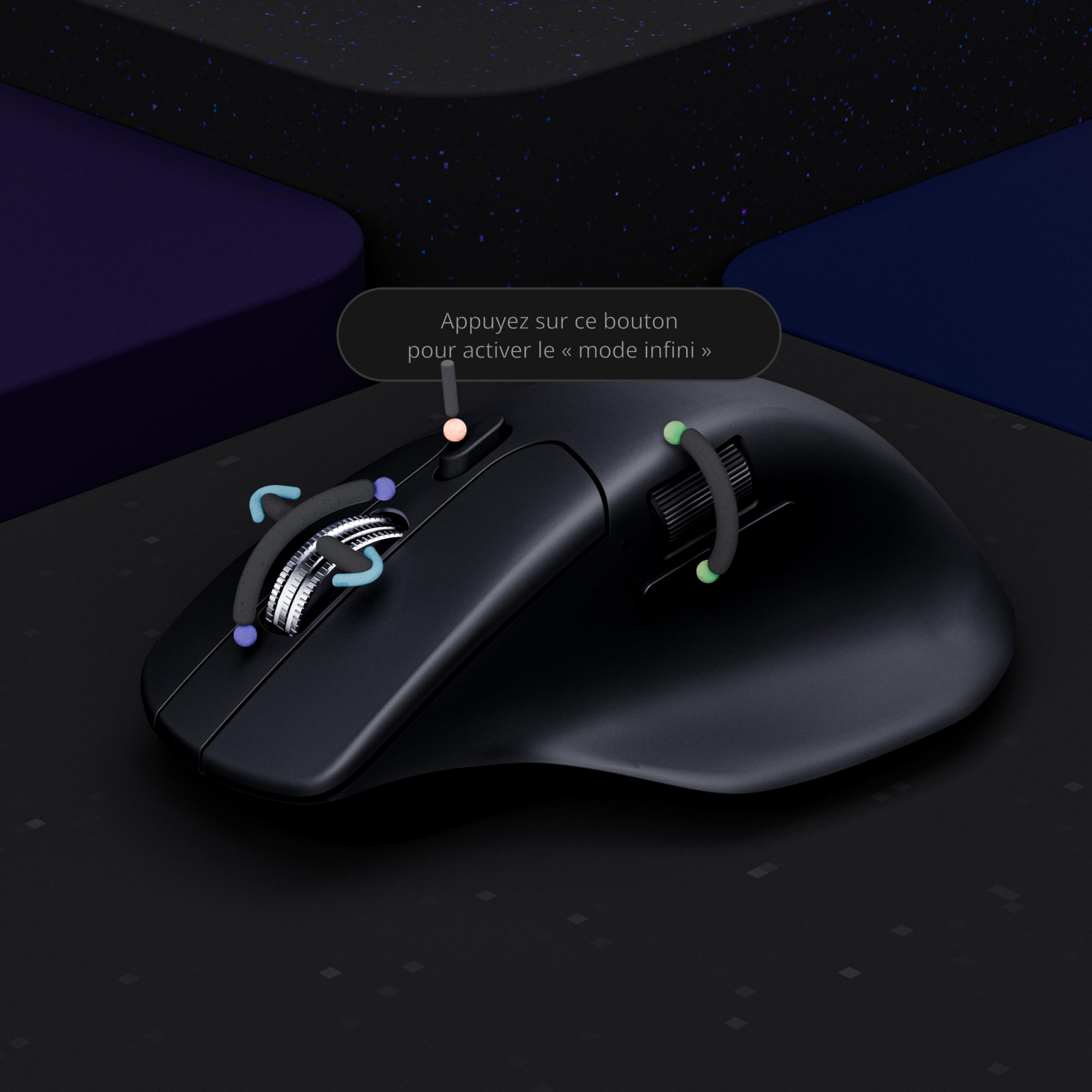 Keychron M6 Souris Silencieuse sans Fil, 2.4 GHz/BT 5.3/USB-C, 8000Hz, PixArt 3950, Molette en Métal, Autonomie Jusqu’à 120h, Programmable Via Launcher, Souris Gamer pour Windows, Mac et Linux, Noir