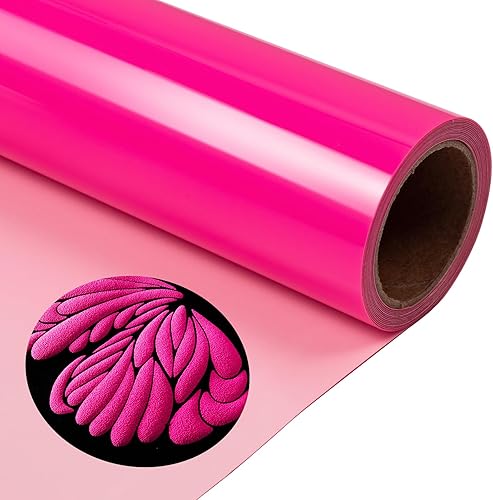 xTool - Rollo de vinilo de transferencia de calor de color rosa neón, rollo de vinilo 3D HTV de 10 x 6 pies, vinilo de transferencia de calor para