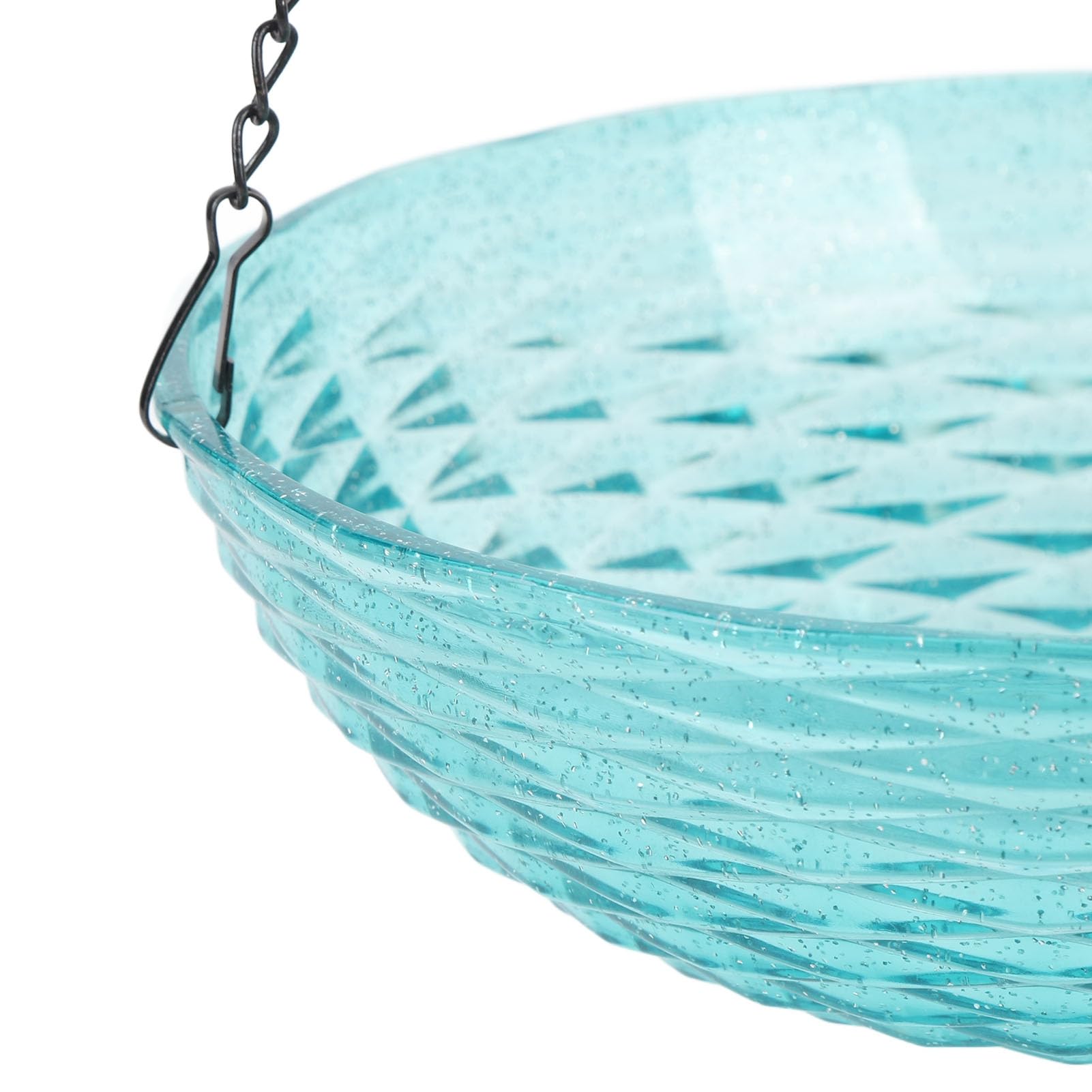 CHICIRIS Support de Bain d'oiseaux Suspendu avec Fontaine, Plastique (Blue)
