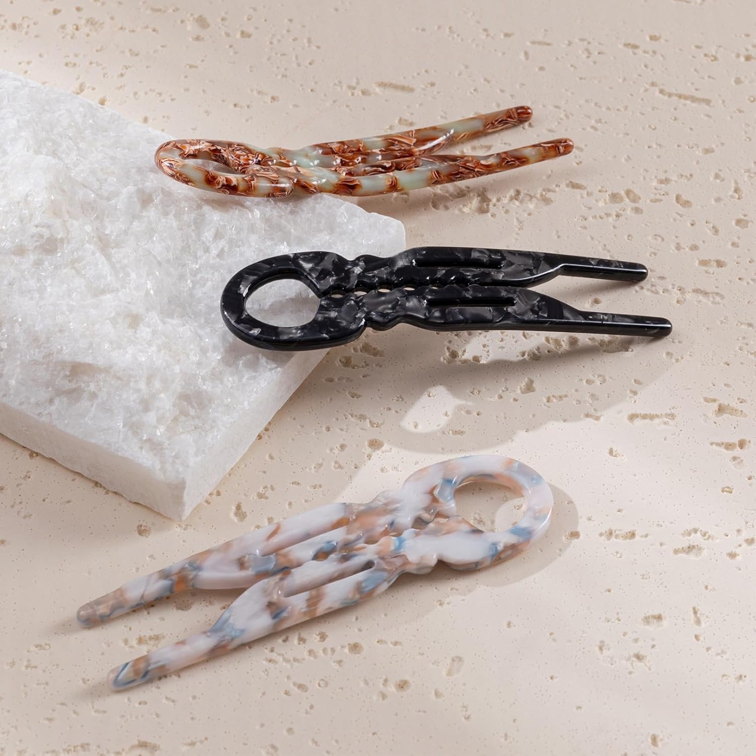 Sunolga Prestige French Hair Pins with Storage Case - Serrated Anti-Slip Design, Curved Shape for Better Head Fit, New Elegant Hair Accessories for Women, Suitable for All Hair Types(3pcs) - Image 6