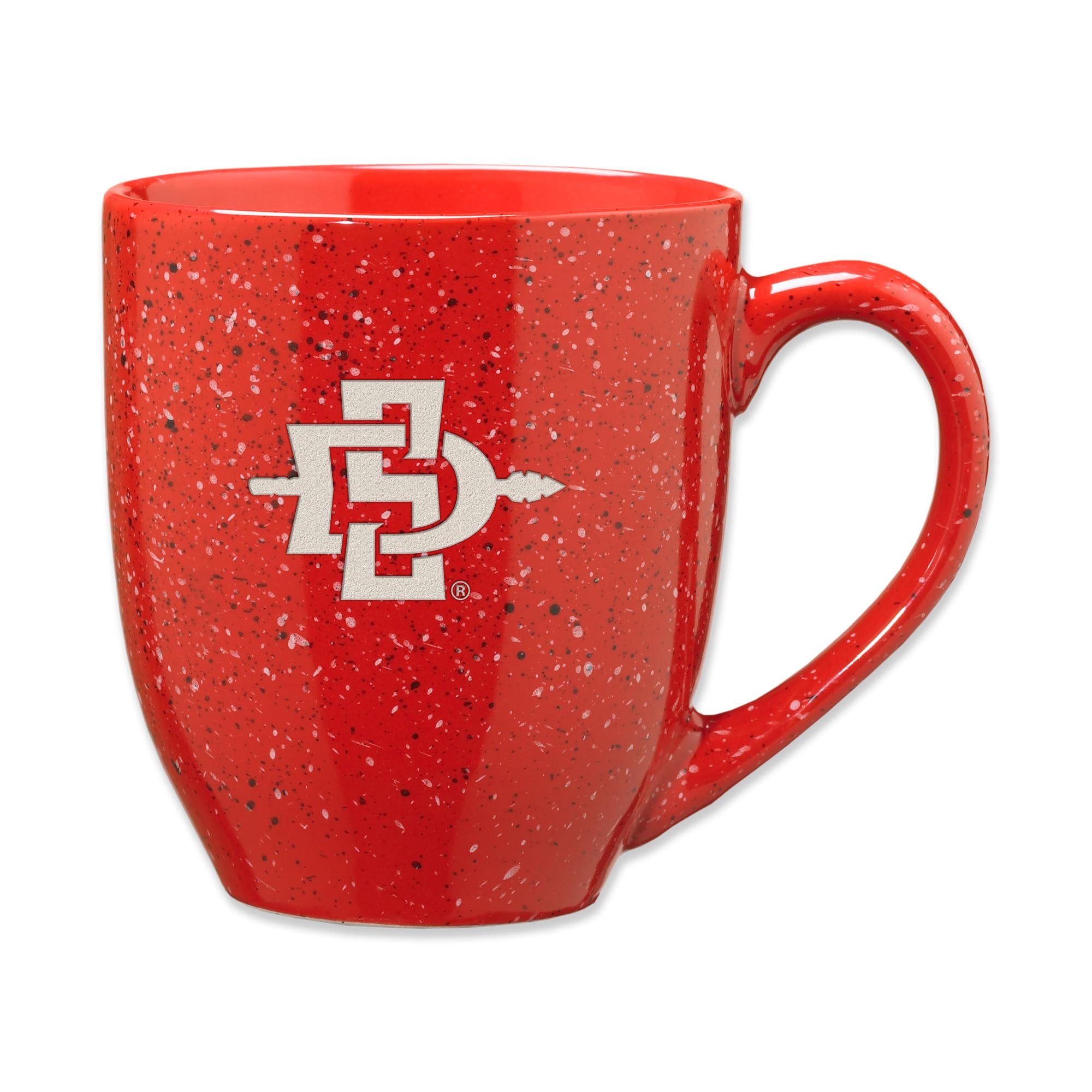 Rico Industries NCAA San Diego State Aztecs - SDSU Primary 16 oz Team Color Laser Engraved Speckled Ceramic Coffee Mug