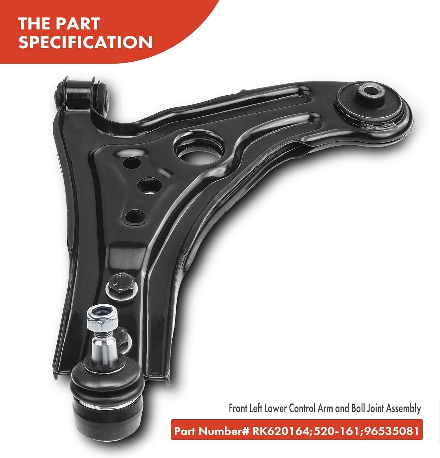 A-Premium Front Left Lower Control Arm, with Ball Joint & Bushing, Compatible with Chevrolet Aveo 04-11, Aveo5 06-11, Pontiac G3 09-10, Wave 05-08, Wave5 05-07, Suzuki Swift+ 04-09