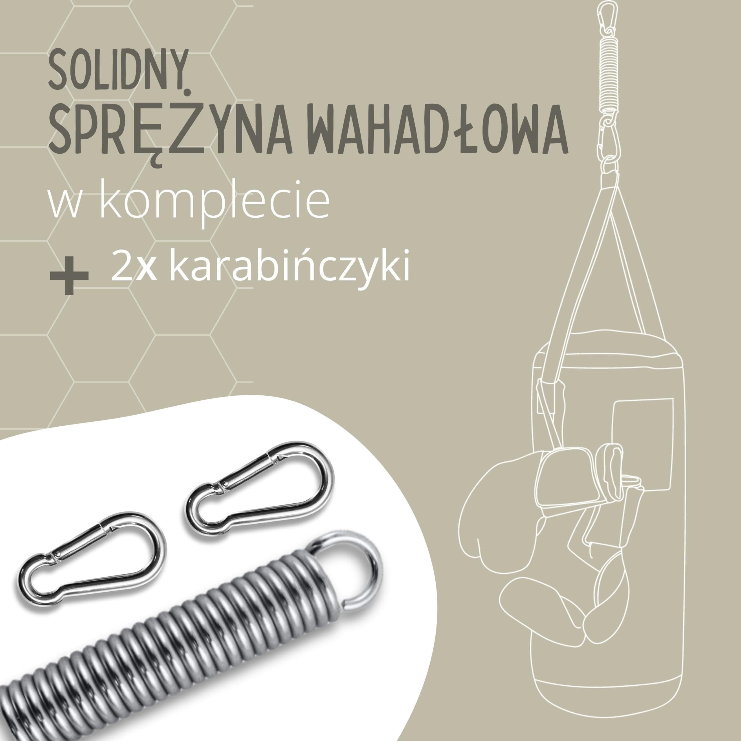 riijk Fotel wiszący, sprężyna oscylacyjna do fotela wiszącego, ze stelażem lub montażem na suficie, 2 karabińczyki, do krzeseł wiszących, huśtawek wiszących i uchwytów na worek bokserski,