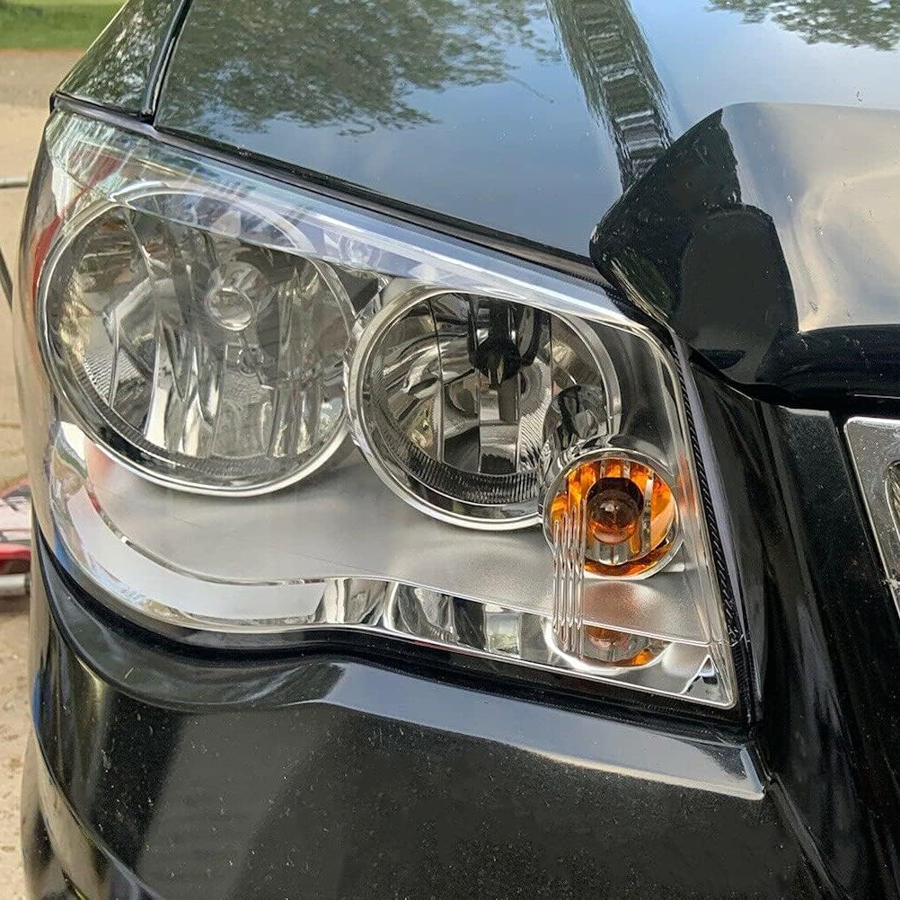 ECOTRIC Passenger side Headlights Compatible with 2011-2019 Dodge Grand Caravan 08-16 Chrysler Town & Country Chrome Housing Headlamps