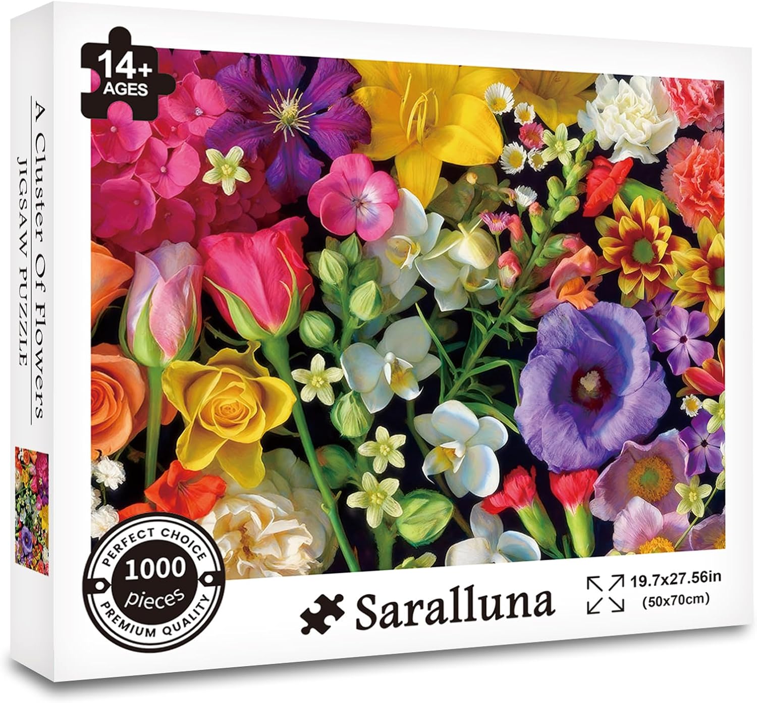 Cluster Flowers Bouquet Puzzle for Adults, Challenging Impossible Difficult Hard Fun 1000 Pieces Jigsaw Puzzles