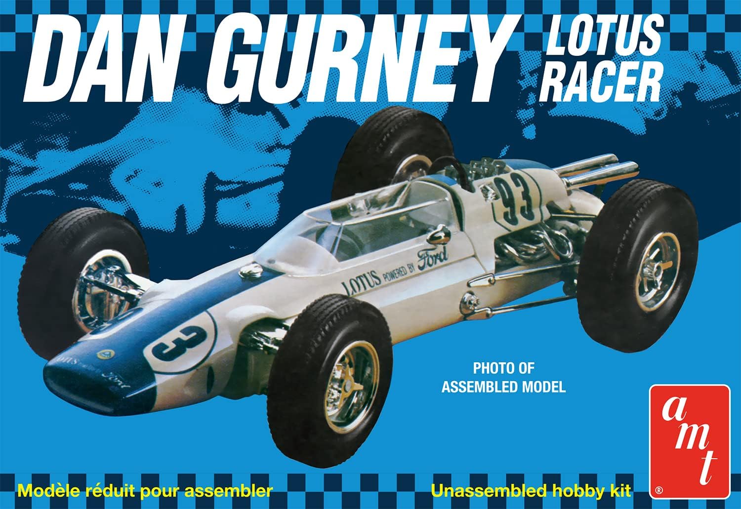 AMT Skill 2 Model Kit Dan Gurney Lotus Racer 1/25 Scale Model