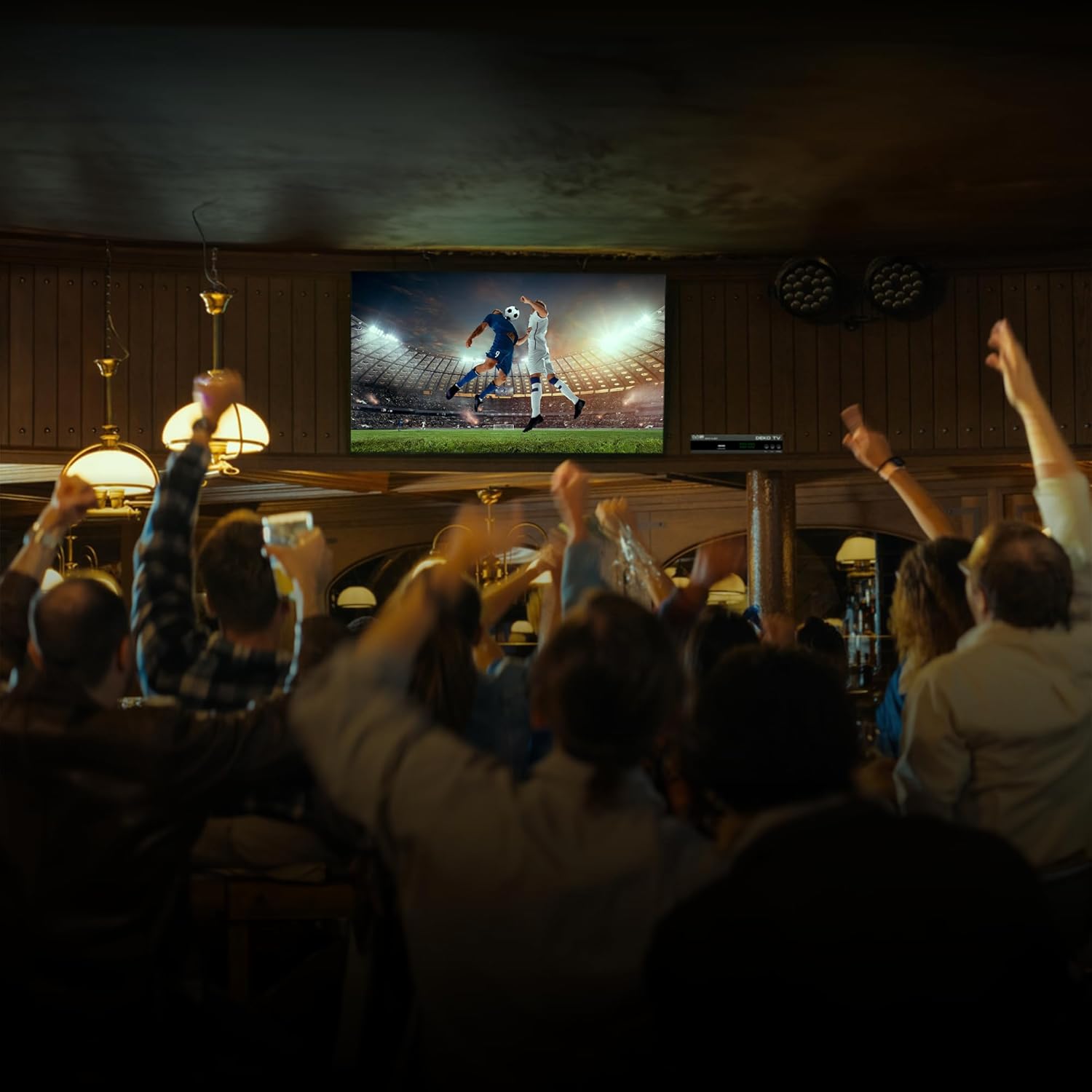 Deko DVB-T2 DekoTV PRO receiver with an external Wi-Fi dongle connected.