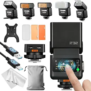 Godox iT32 カメラフラッシュ X5S コマンダーと組み合わせ Sony対応 分離トリガー撮影 オンカメラモードとオフカメラモード両方サポート 軽量 わずか160gのストロボ本体 フル発光約510回 1.5秒の高速リサイクル ソニーカメラと互換性