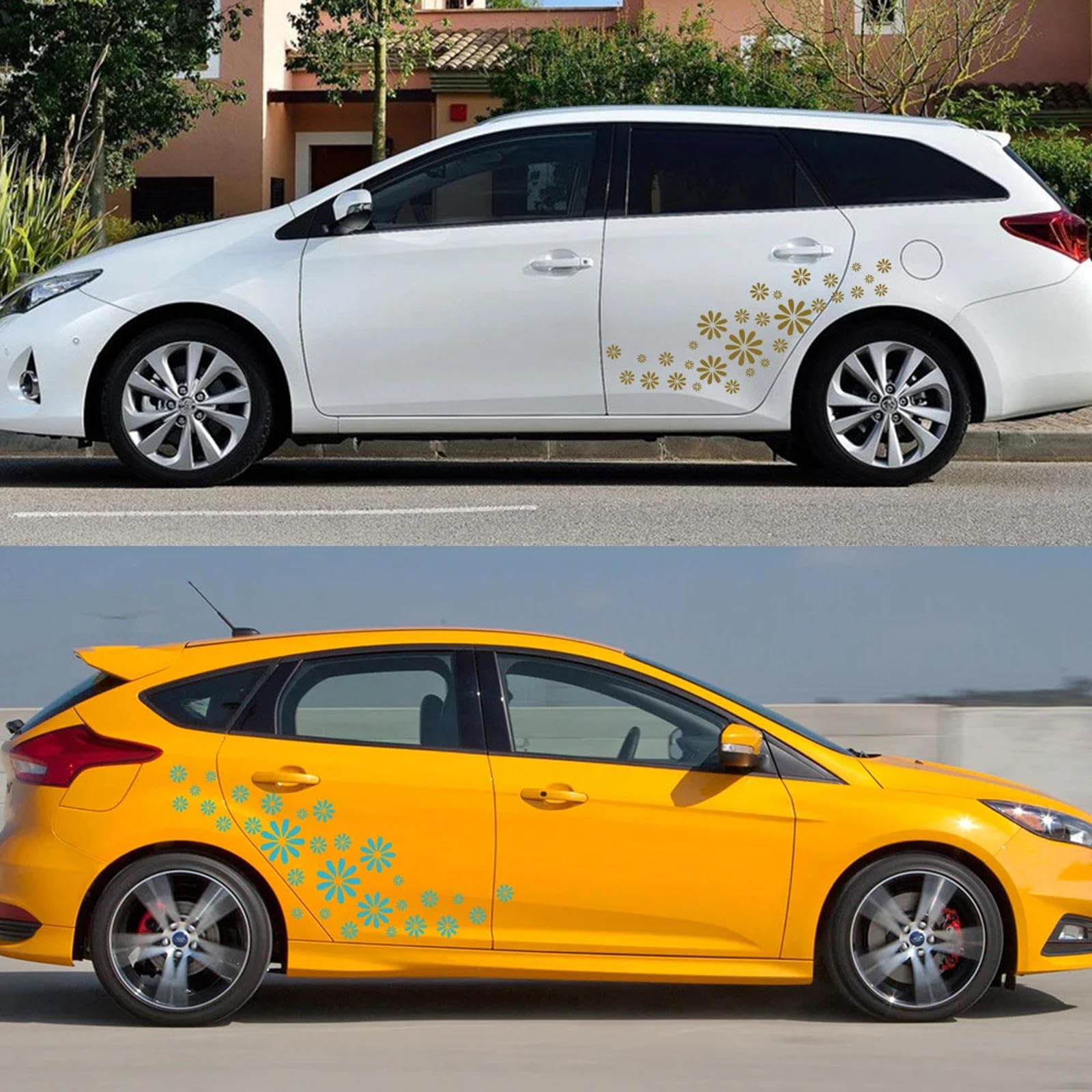 Flower Graphics DIY Winylowe naklejki samochodowe, pasujące do Audi VW Ford BMW Toyota Peugeot Mercedes Benz Renault Universal Tuning