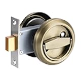 PATIKIL 4.8mm Round Recessed Pull Handle Knob, Recessed Pulls Hidden Concealed Handle Knob with Screws for Sliding Door Drawer, Bronze