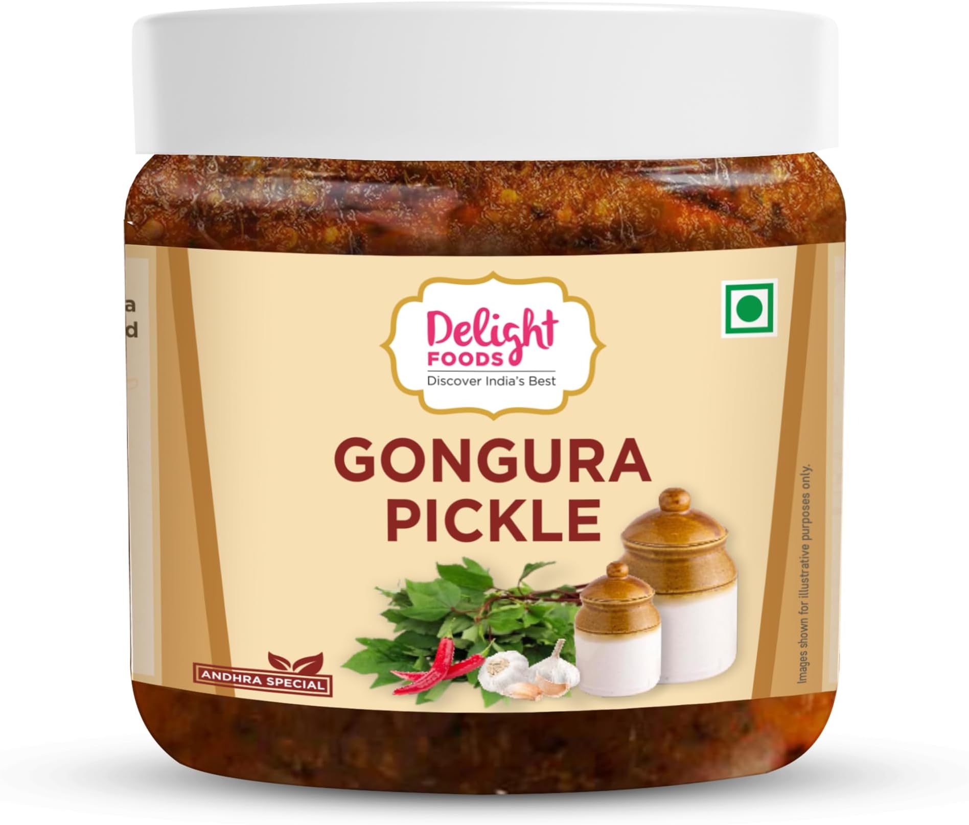 Delight Foods Gongura Pickle 250g | Andhra Special Gongura Pachadi | Spicy Sorrel Leaves Achar | Traditional Homemade Recipe Uppinkai, Nilva pachadi | NO PRESERVATIVES