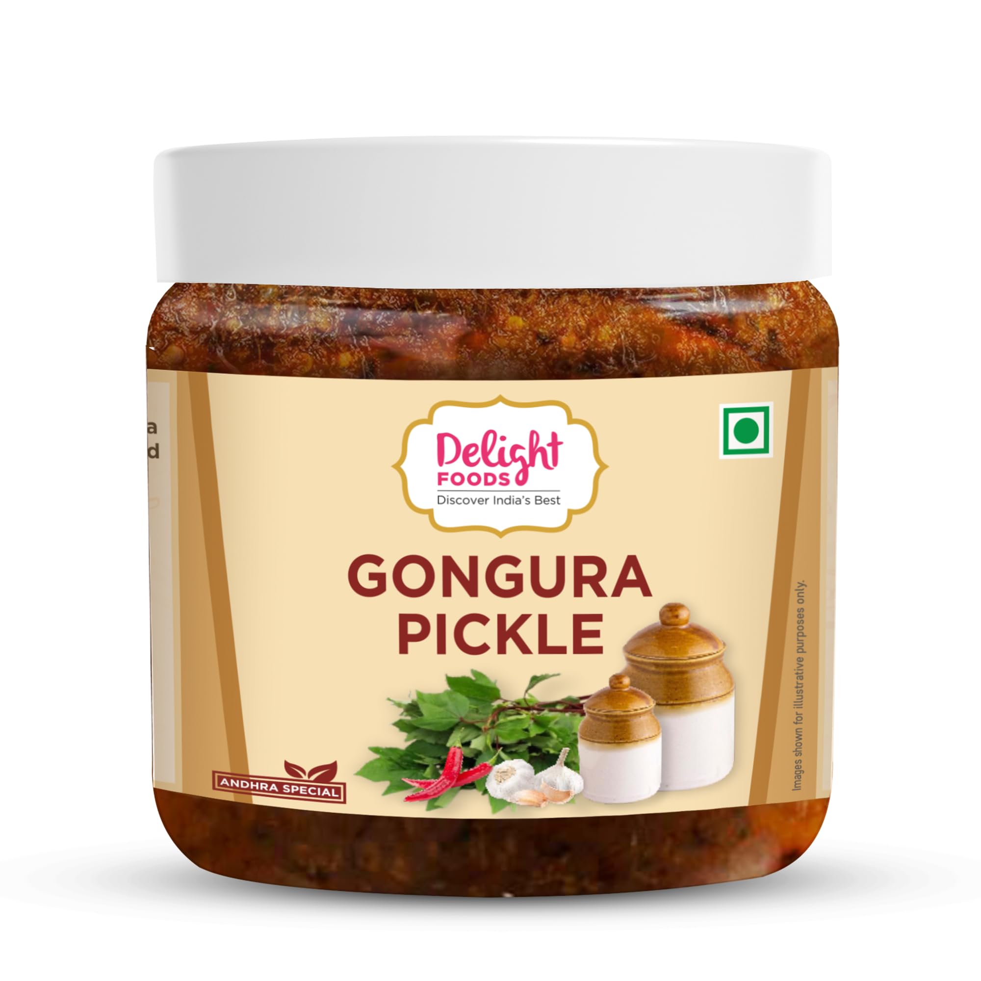 Delight Foods Gongura Pickle 250g | Andhra Special Gongura Pachadi | Spicy Sorrel Leaves Achar | Traditional Homemade Recipe Uppinkai, Nilva pachadi | NO PRESERVATIVES