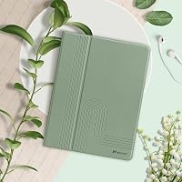 HOLIMET iPad Air 11/10,9" Tok M3/M2/6/5/4 Generációhoz (2025-2020) - Zöld Bőr Védőtok Ceruzatartóval, Automatikus Alvás/Ébresztés, Állvány F 9