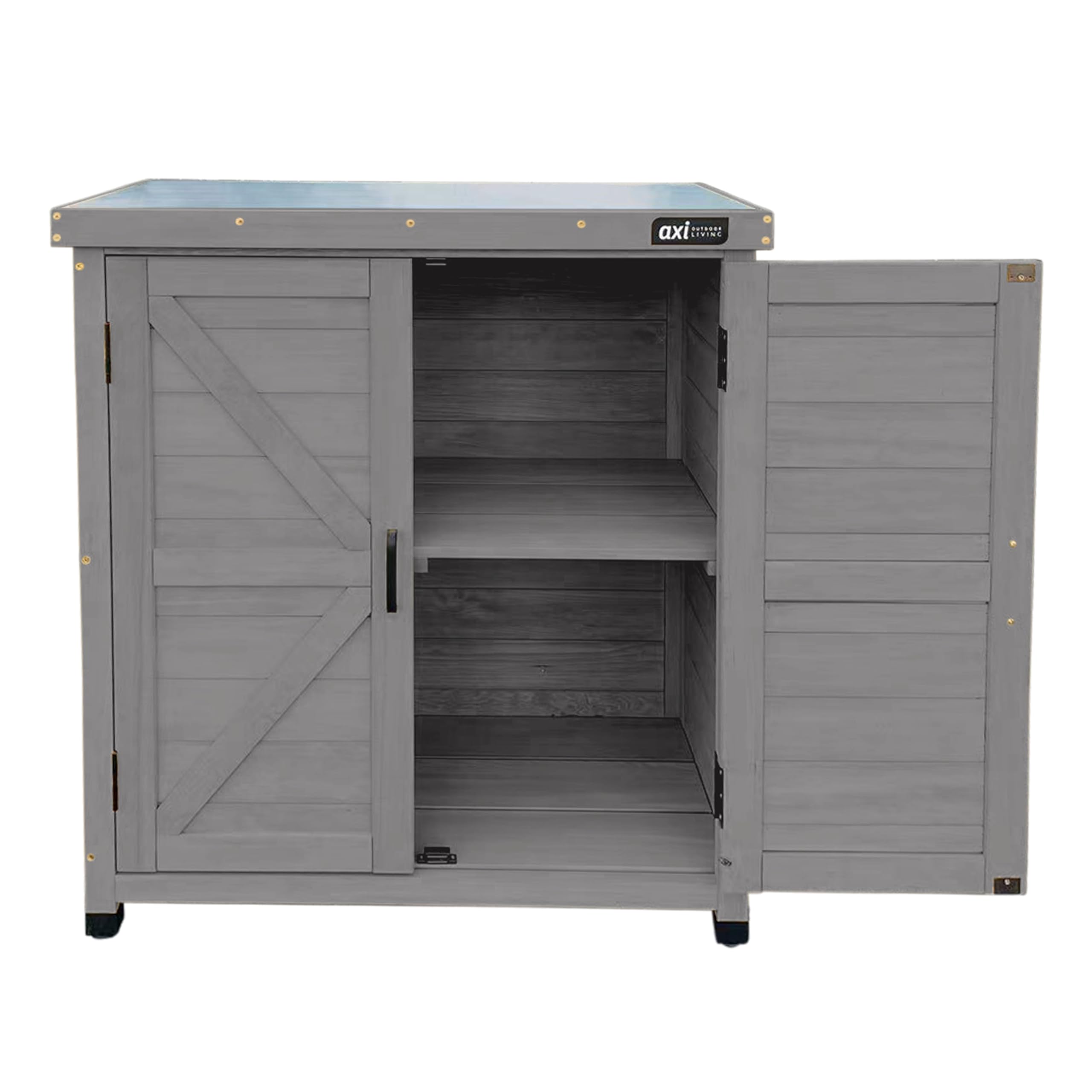 AXI Felix Gartenschrank aus Holz Warmes Grau 80 x 45 x 93 cm Geräteschrank