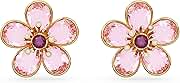 Swarovski Florere Necklace and Earrings Collection, Pink Crystals, Yellow Crystals, Gold Tone Metal Finish