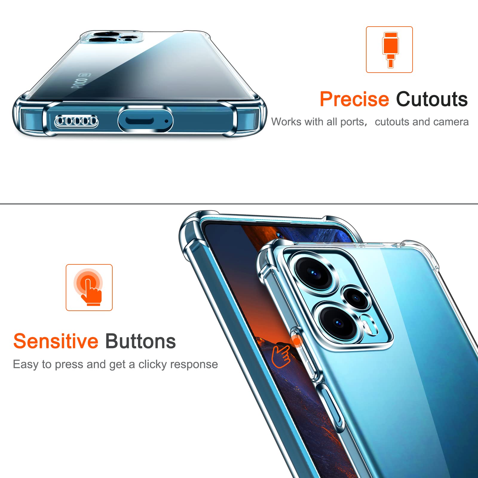 Poco F5 5G Transparent Case - Clear Protection -3 Poco F5 5G Transparent Case - Clear Protection -3