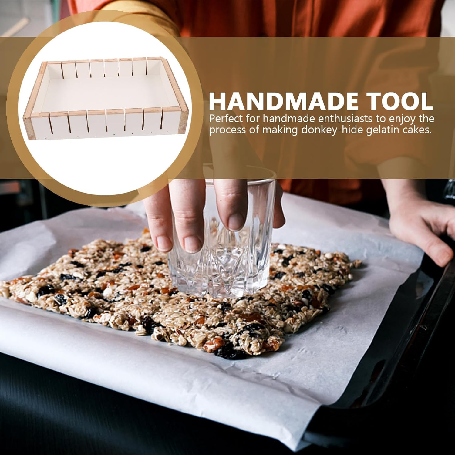 Garneck Homemade Nougat Press Maker Nougat Mould for Donkey-hide Gelatin for Making and Shaping and Reusable Kitchen Tool
