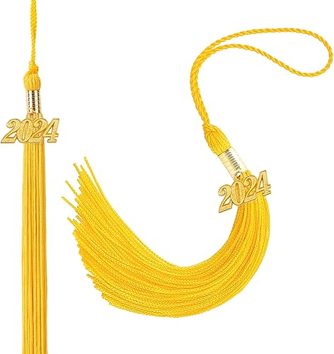 Borla de graduación 2024, graduación de borla 2024, 2 borlas de graduación 2024, borla de gorra de graduación 2024 con dije dorado 2024 para