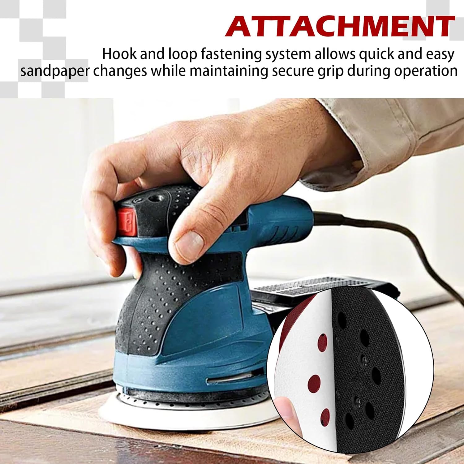 2 Pack5-Inch 8-Hole Backing Pad Hook and Loop Sanding Disc, for RS034 ROS10 ROS20VS Random Orbit Sander