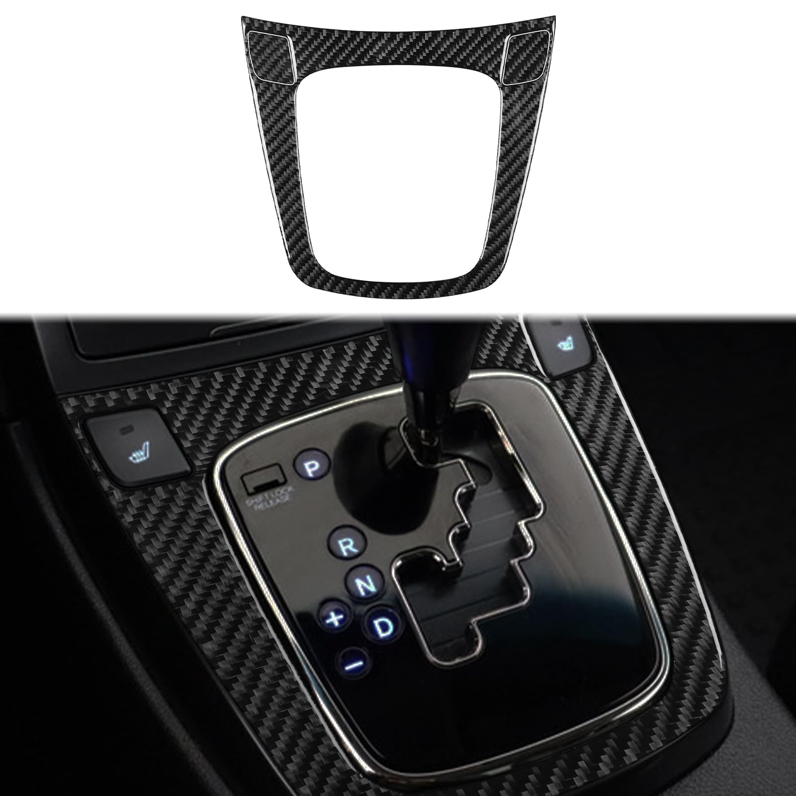 Car Center Control Gear Shift Surround Trim Stickers Compatible with Hyundai Genesis Coupe 2010 2011 2012 Accessories Interior Decals Real Soft Carbon Fiber
