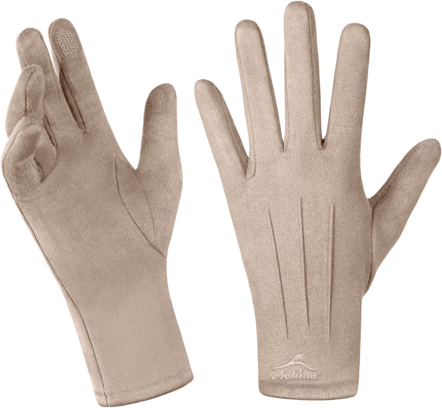 Women Winter Touchscreen Gloves Soft Comfortable Thermal Elastic Stretch Texting Glove for Traveling, Cycling, Running