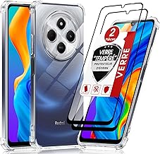 LeYi Coque pour Xiaomi Redmi 14C/14 C avec 2 Verre Trempé Vitre Protection, Etui Ultra Mince Housse Silicone Souple Bumper Antichoc Étui pour Redmi 14C, Trasparente