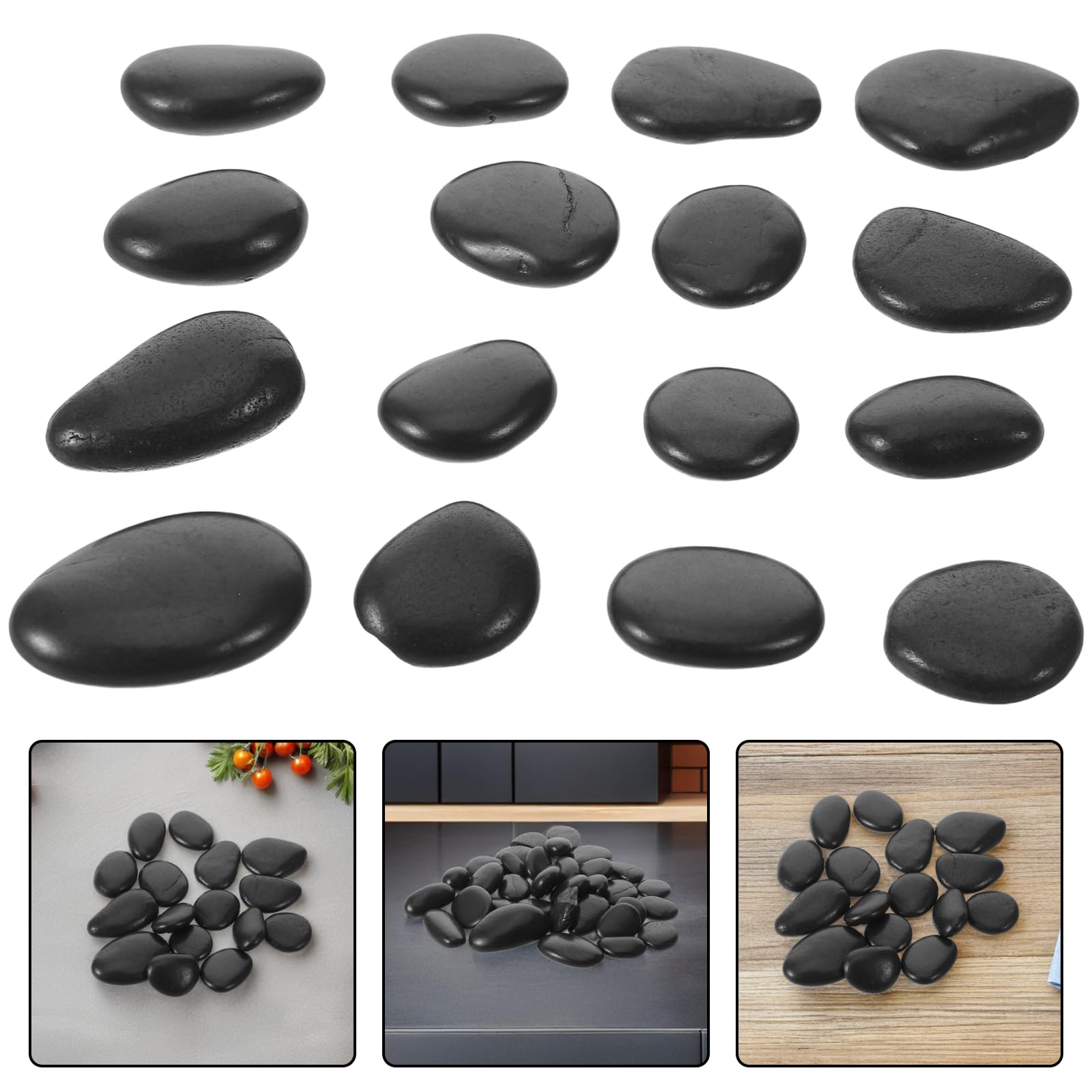 Anneome Pierres de Cuisson Naturelles 1 Kg en Galets de Rivière Résistants la Chaleur pour Barbecue, Cuisson Steak et Soupe, Pierres Chauffantes Réutilisables Cuisine et Extérieur