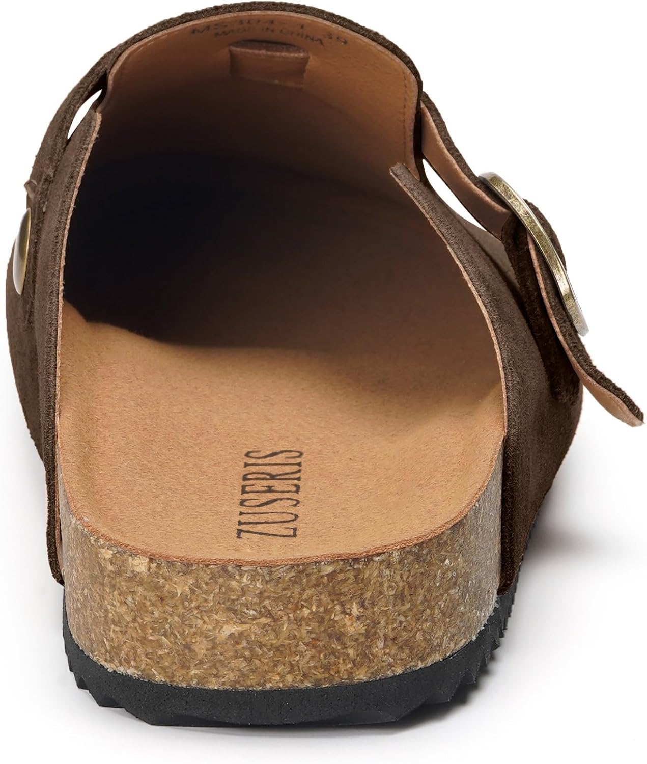 ZUSERIS Women's Men's Suede Clogs Wide Width Leather Mules Cork Footbed Sandals Slip on Comfort Potato Shoes with Arch Support - Image 4