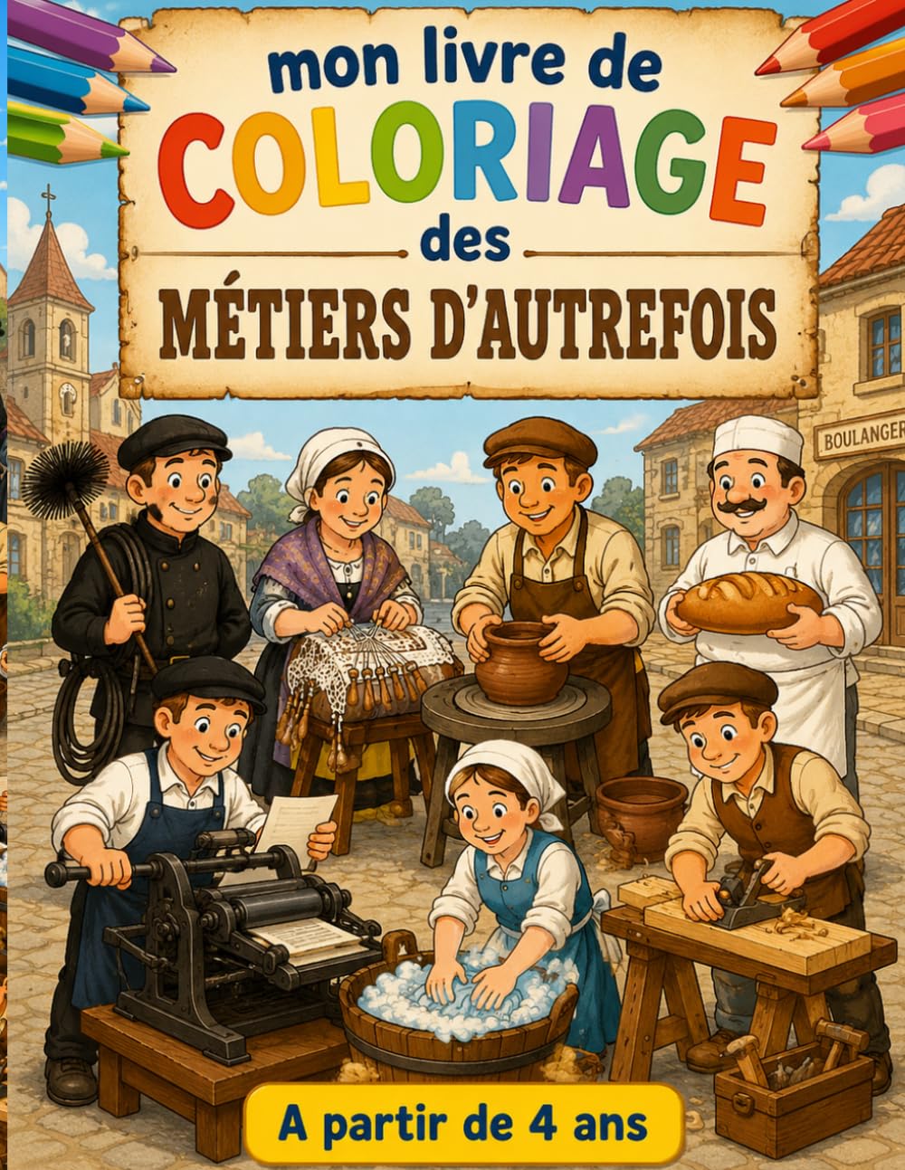 Mon livre de coloriage des métiers d'autrefois: A partir de 4 ans